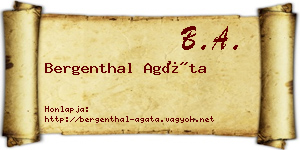 Bergenthal Agáta névjegykártya